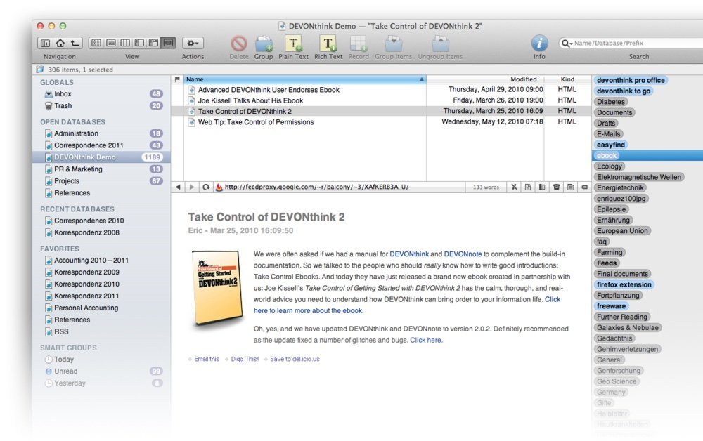 DEVONthink Pro Office Mac iPad iPhone